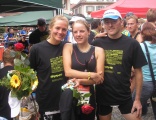 Ludmilla Hertle, Andrea Luft und Falk Adam von den Karlsruher Lemmingen