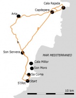 Karte Cala Millor � Arta � Cala Ratjada