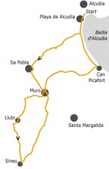 Karte Alcudia - Muro - Sineu